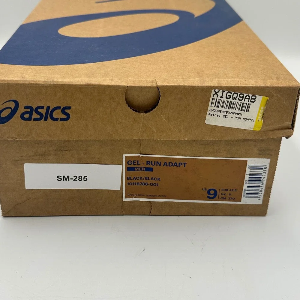 ASICS GEL-RUN ADAPT Mens 9 Black Running Shoes 1011B786-001 Sneakers‎ NEW
